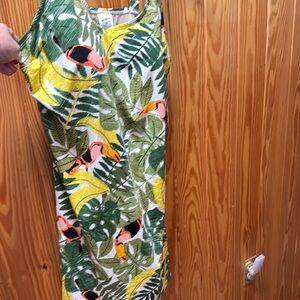 Duluth Trading Co Tropical Print One Piece Swimsuit - Green, Yellow, White